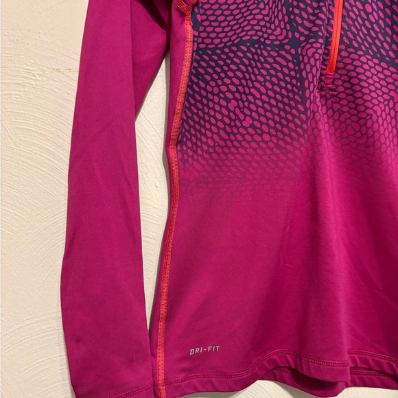 Nike Pro Hyperwarm Dry-Fit Women's Half-Zip Pink and Orange Pullover Snug Size M - Picture 5 of 9